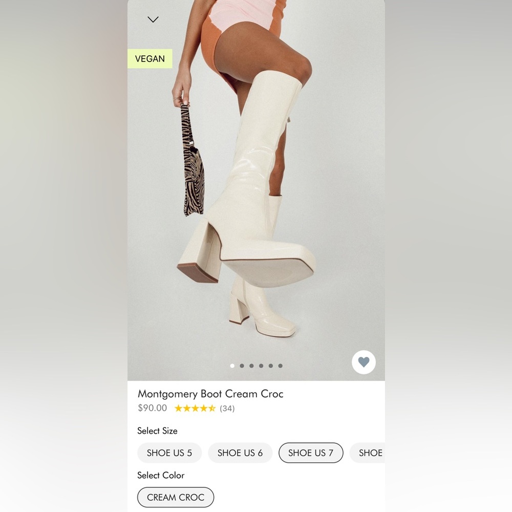 Princess Polly- Montgomery Boot Cream Croc